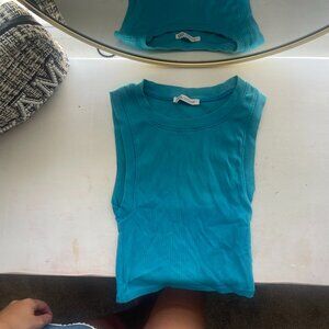Cute Blue Cropped Zara Tank top (Price Negotiable)